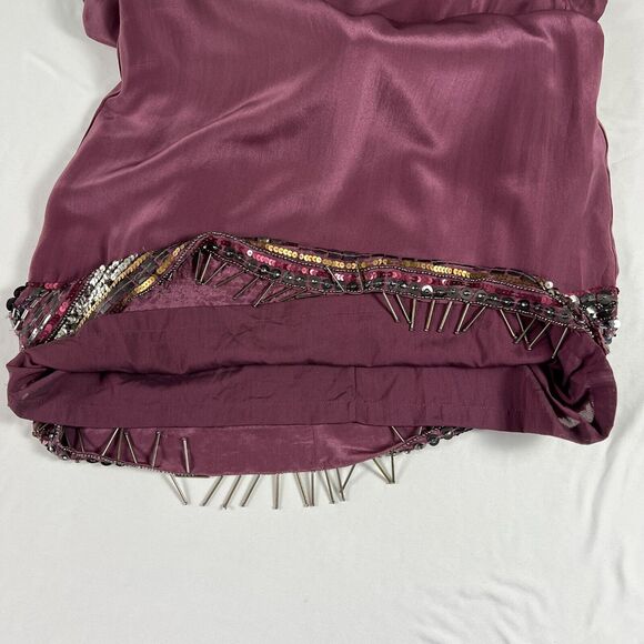 Nicole Miller Artelier Silk Shift Mini Dress M Beaded Retro Indie Maximalist Y2K - Picture 8 of 13